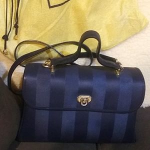 Fendi blue satchel handbag